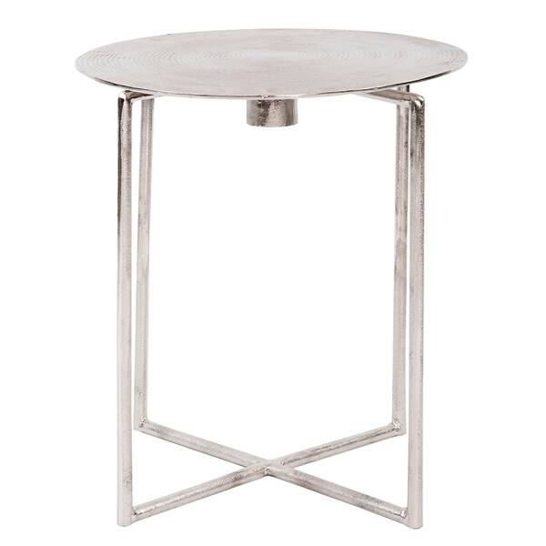 slide 2 of 9, Allan Andrews Raw Silver Round Spiral Top Accent Table