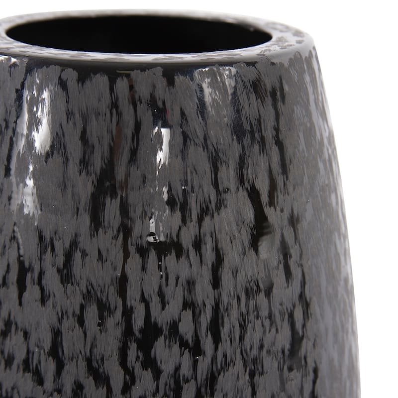 Chiseled Texture Black Iron Cylinder Vase, Large - On Sale - Bed Bath 