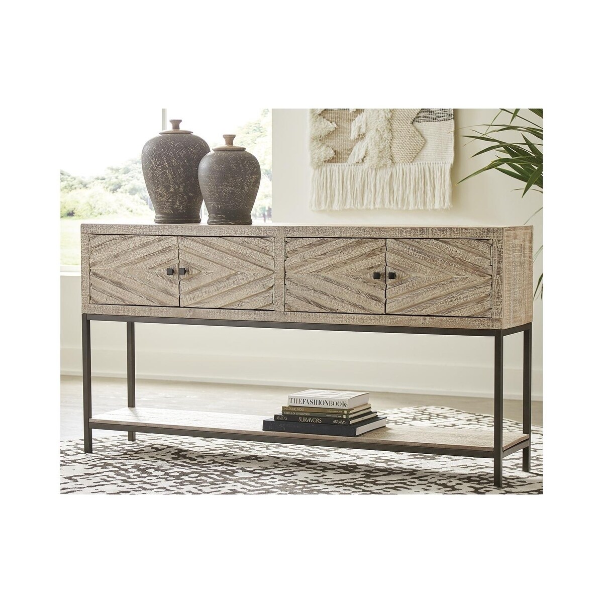 Roanley Distressed White Console Sofa Table On Distressed White Console Sofa Table