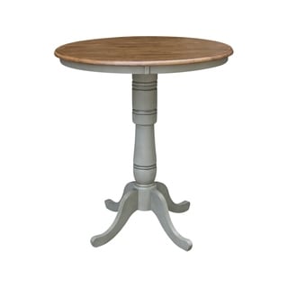 International Concepts 36 inch Round Top Pedestal Table - Hickory/Stone (Hickory/Stone - 41.1 inchH)