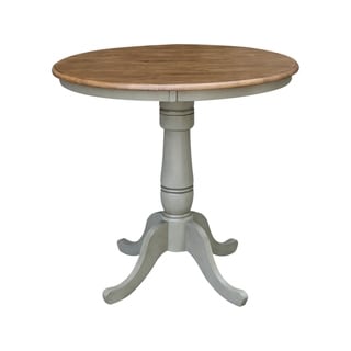 International Concepts 36 inch Round Top Pedestal Table - Hickory/Stone (Hickory/Stone - 35.1 inchH)