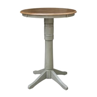International Concepts 30 inch Round Top Pedestal Table - Hickory/Stone (Hickory/Stone - 41.9 inchH)