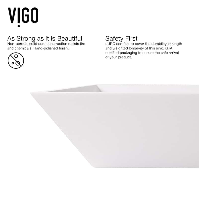 VIGO Vinca 18"L x 14"W MatteStone Vessel Sink and Duris 12"H Faucet Set