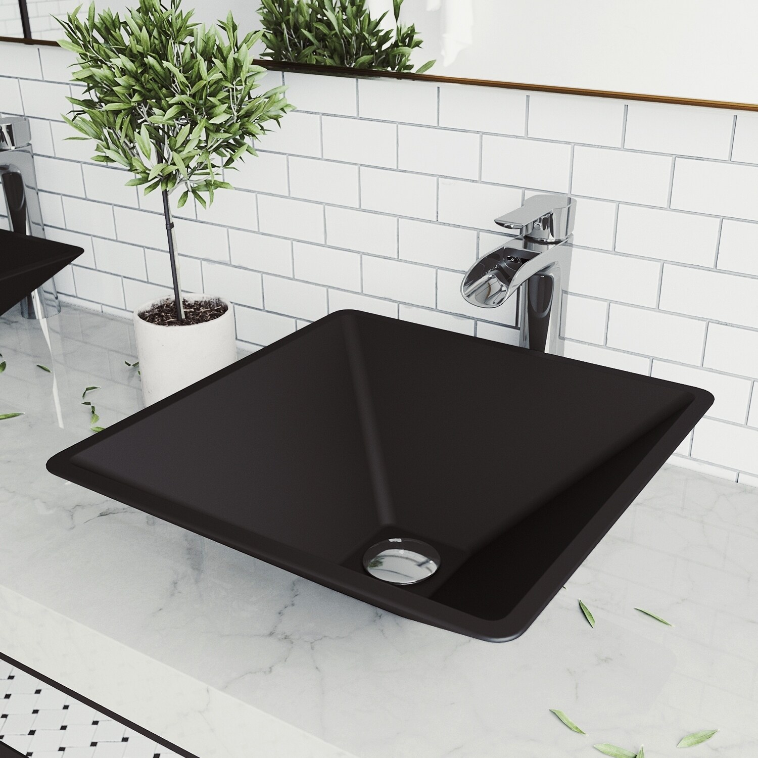 bathroom sink square vessel