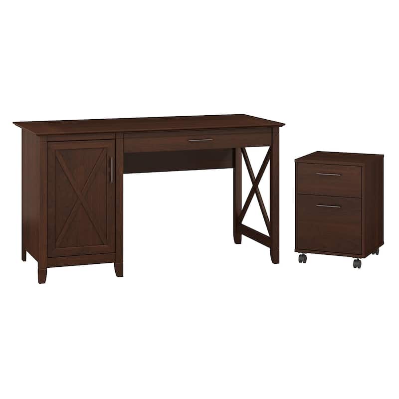 Key West 54W Computer Desk with Storage and Cabinet by Bush Furniture