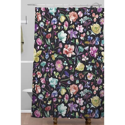 Deny Designs Botanical Black Multicolored Shower Curtain