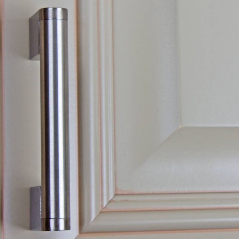 GlideRite 5-Pack 3-3/4 in. Center Stainless Steel Cross Bar Cabinet Pulls - Satin Nickel