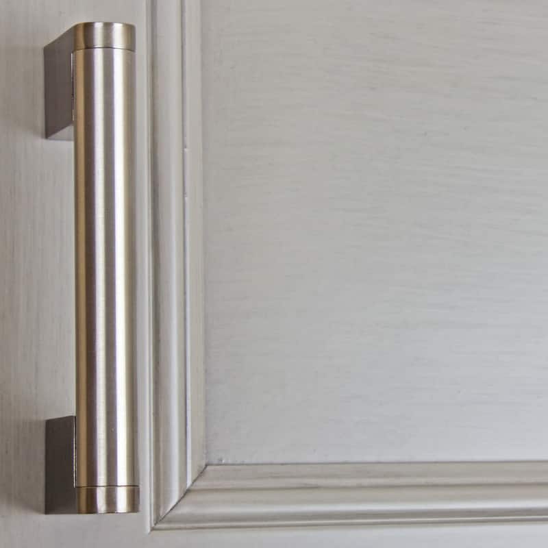 GlideRite 5-Pack 3-3/4 in. Center Stainless Steel Cross Bar Cabinet Pulls - Satin Nickel