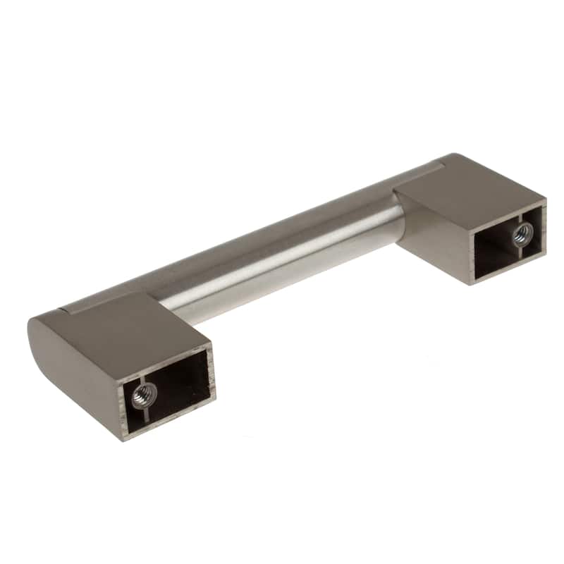 GlideRite 5-Pack 3-3/4 in. Center Stainless Steel Cross Bar Cabinet Pulls - Satin Nickel