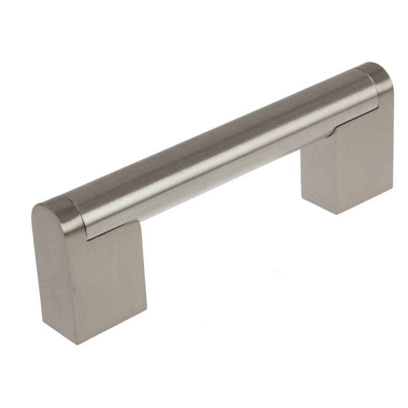 GlideRite 5-Pack 3-3/4 in. Center Stainless Steel Cross Bar Cabinet Pulls - Satin Nickel