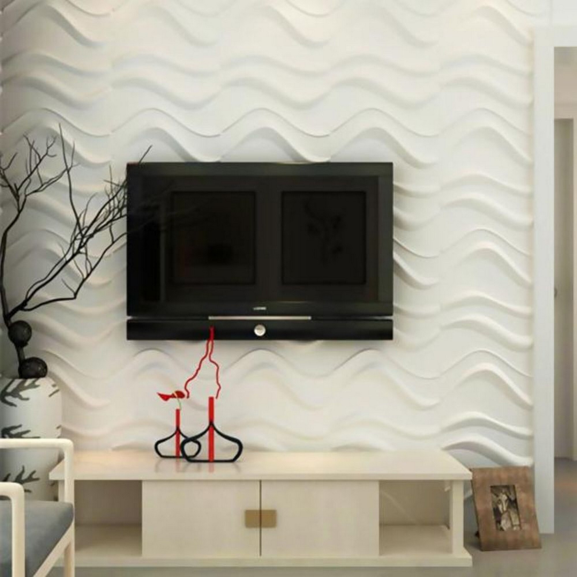 Grace Baltic 3D PVC Wall Panels - 20 Pack (9.8 M²) - Flexible Peel & Stick Decorative Panels For Interior Wall Decor, DIY Accent Walls