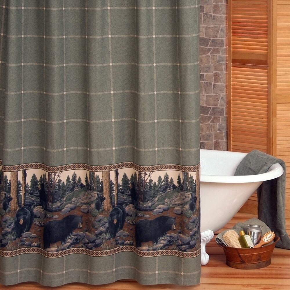 black and blue shower curtain