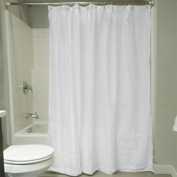 Polyester Elegant Lace Shower Curtain White 72" x 72" Bed Bath
