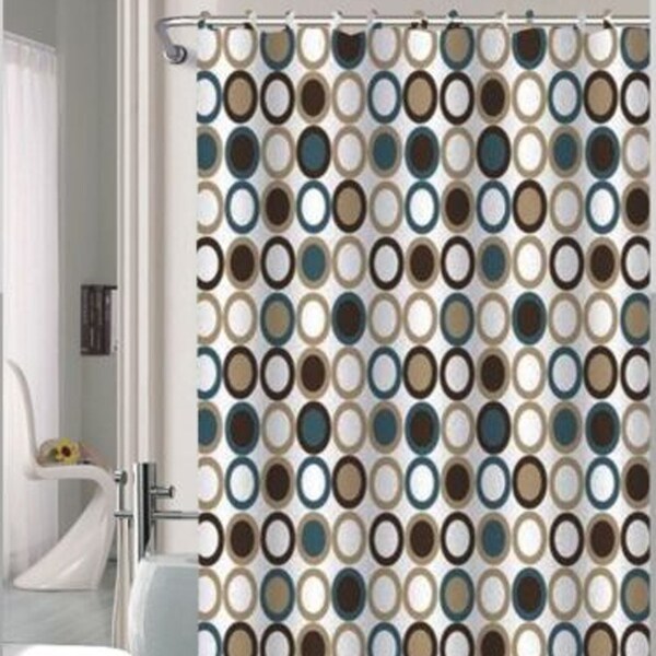 Stained-glass Mosaic Decor Shower Curtain Waterproof Fabric & 12 Hook 71Inch 
