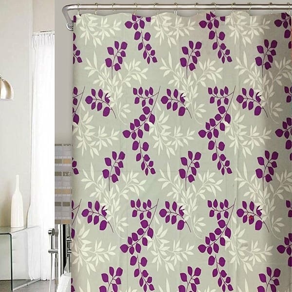 Maria Purple Polyester Shower Curtain Set Hooks and Bathmats 72" x 72
