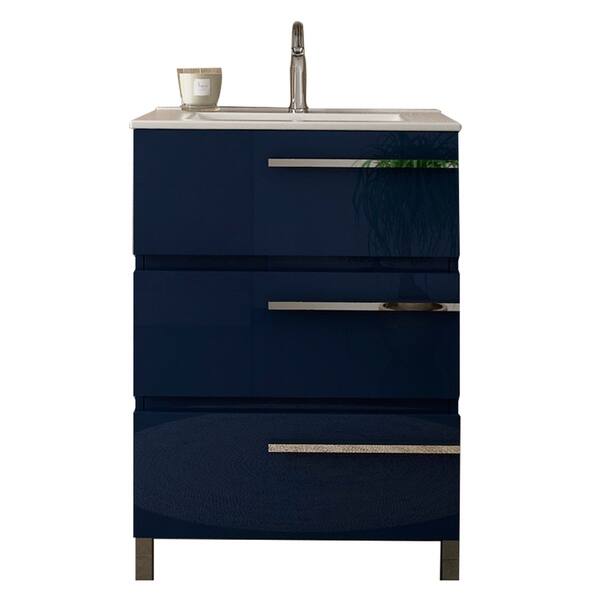 Shop Eviva Olivia 24 Inch Marino Blue Free Standing Bathroom Vanity Overstock 30891942