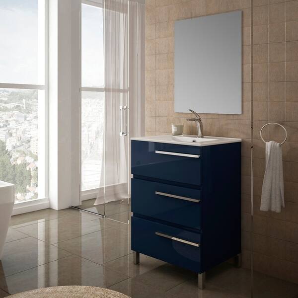 Shop Eviva Olivia 24 Inch Marino Blue Free Standing Bathroom Vanity Overstock 30891942