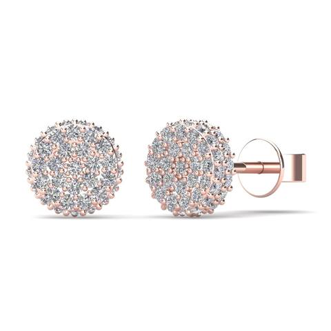 AALILLY 14K Rose Gold 1/3ct TDW Diamond Cluster Stud Earrings (H-I, I1-I2)