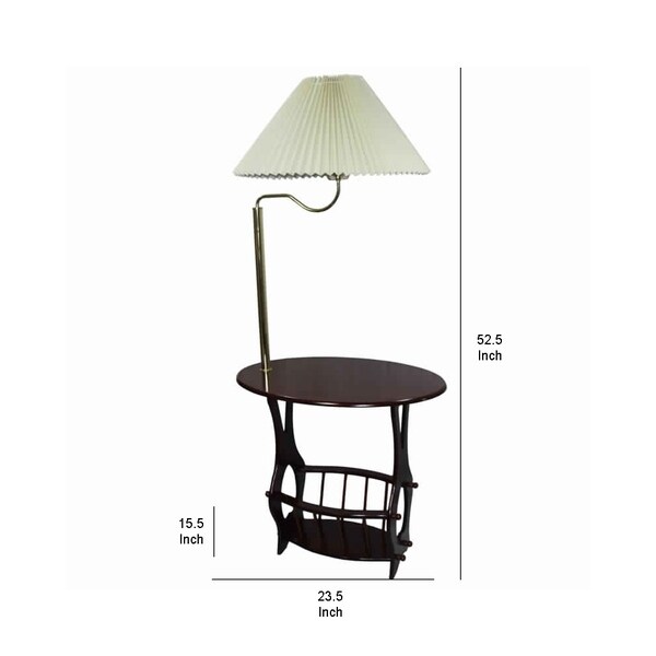 end table with lamp and magazine rack