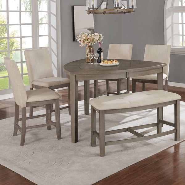 Best Quality Furniture 6-Piece Counter Height Dining Set with