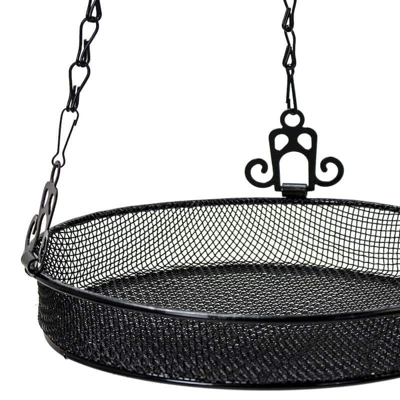 Bird Feeder Hanging Tray, Seed Tray for Bird Feeders, Great for Attracting Birds Outdoors, Backyard, Garden (Black)