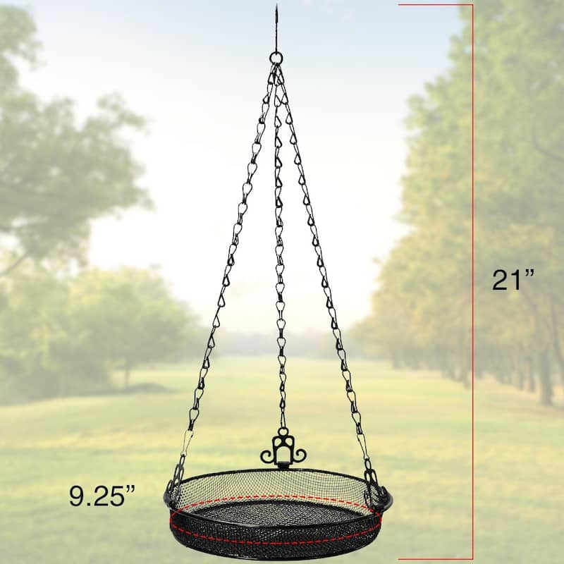 Bird Feeder Hanging Tray, Seed Tray for Bird Feeders, Great for Attracting Birds Outdoors, Backyard, Garden (Black)