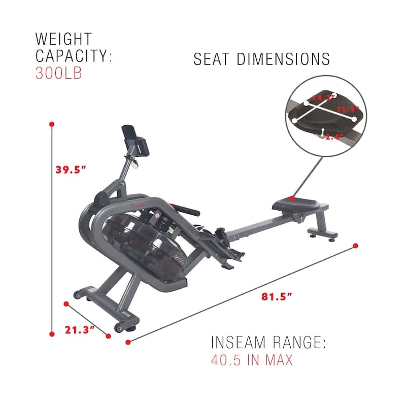 Sunny Health & Fitness Phantom Hydro Water Rowing Machine - SF-RW5910