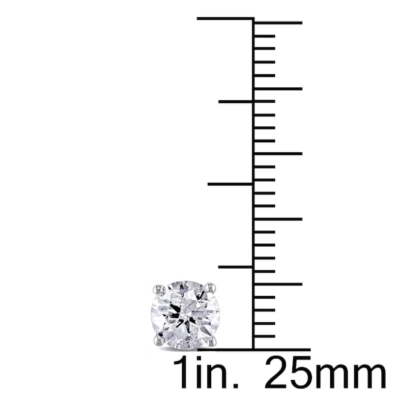 Miaodra 14k White Gold 9/10ct TDW Diamond Solitaire Stud Earrings