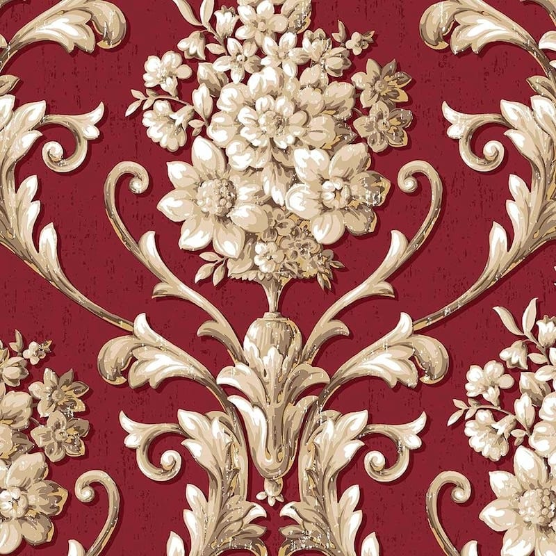 Floral Damask Wallpaper - On Sale - Bed Bath & Beyond - 30894859