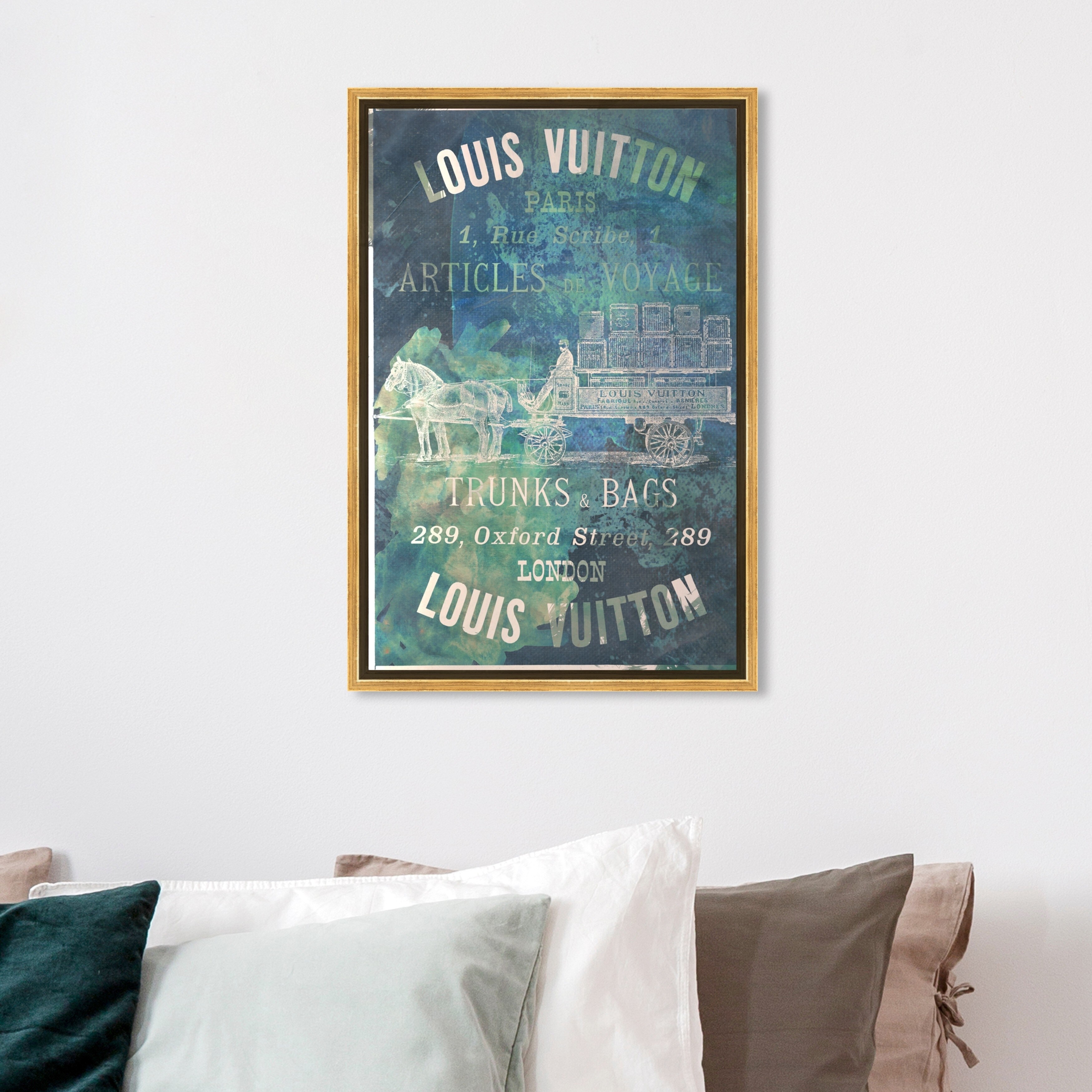 Oliver Gal Fashion and Glam Wall Art Framed Canvas Prints 'Articles on the  Water' Road Signs - Green, Blue - On Sale - Bed Bath & Beyond - 30896104