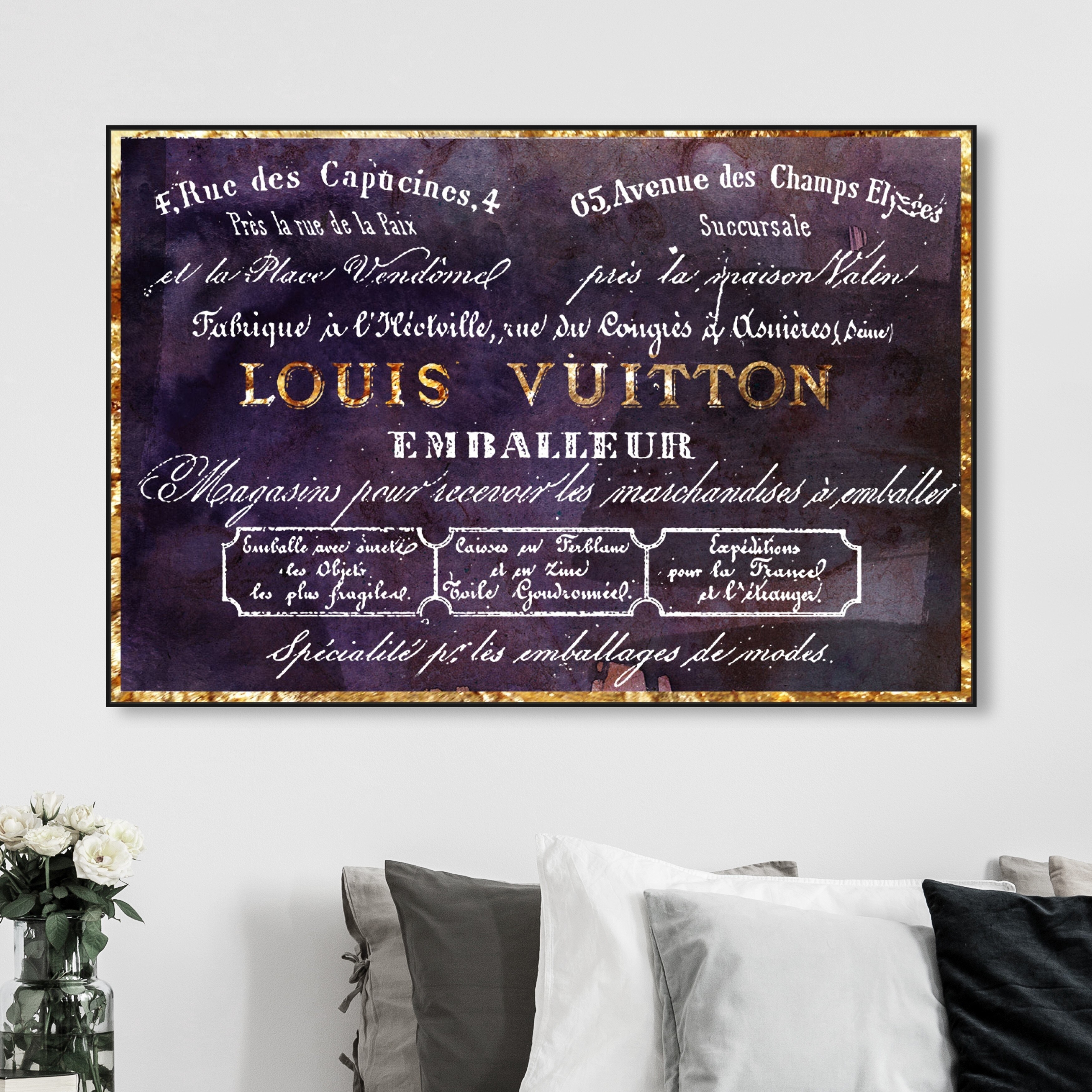 Oliver Gal 'Emballeur Violet' Fashion and Glam Framed Wall Art Prints Road  Signs - Black, Gold - Yahoo Shopping