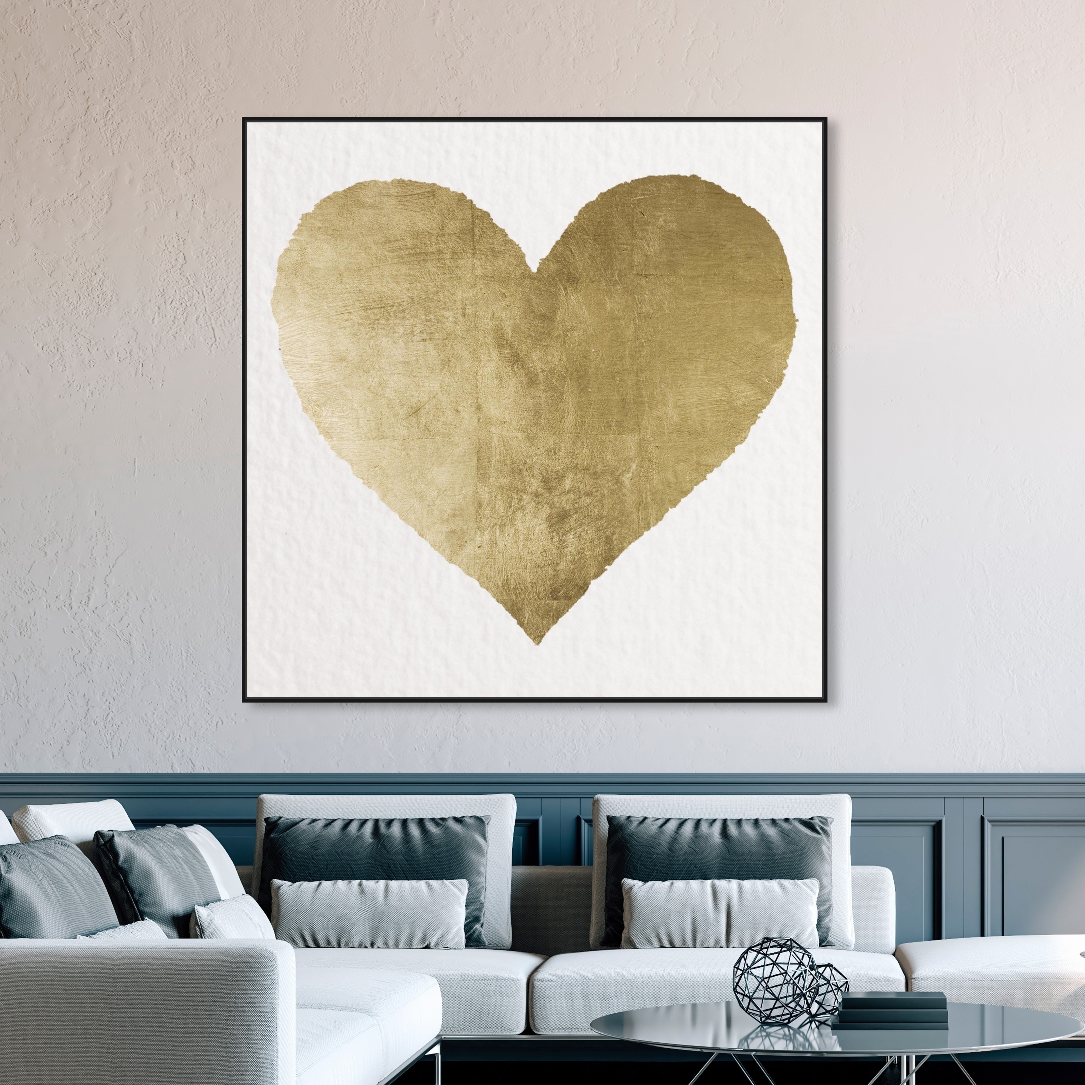 Oliver Gal 'Forever Gold Glitter Heart' Fashion and Glam Wall Art Canvas  Print Hearts - Gold, Black - Bed Bath & Beyond - 32376862