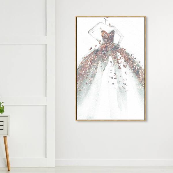 Shop Oliver Gal Fashion And Glam Wall Art Framed Canvas Prints Star Of The Ball Dress Gold White On Sale Overstock 30896446