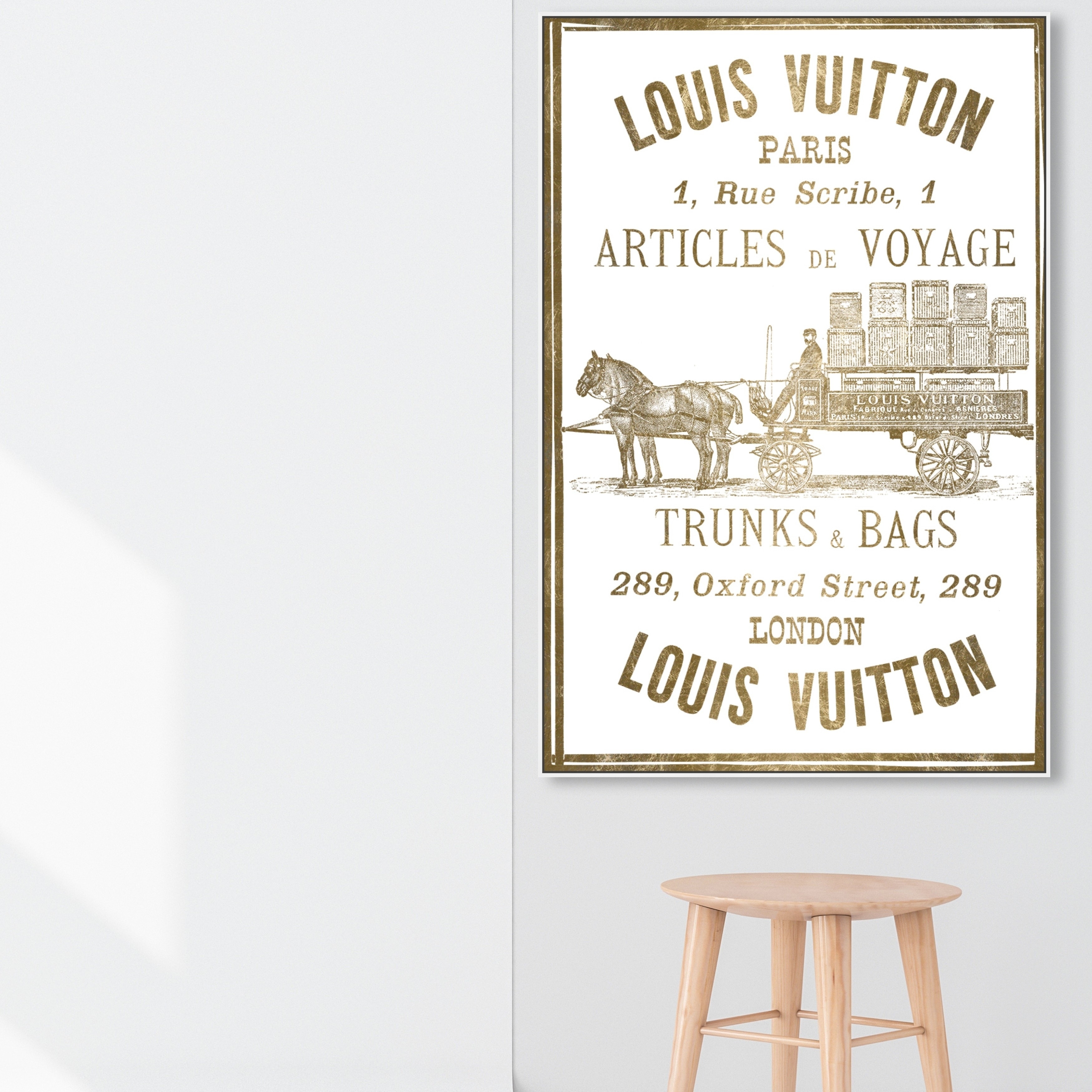 Oliver Gal MILAN PRADA ROADSIGN 36 X 24 Canvas Art Painting Decor Louis  Vuitton