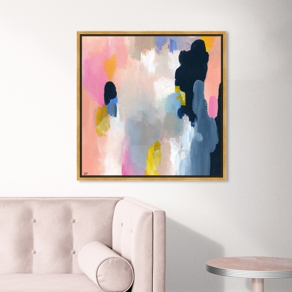 Oliver Gal Abstract Wall Art Framed Canvas Prints 'Happy Thoughts' Paint - Orange, Blue. Opens flyout.