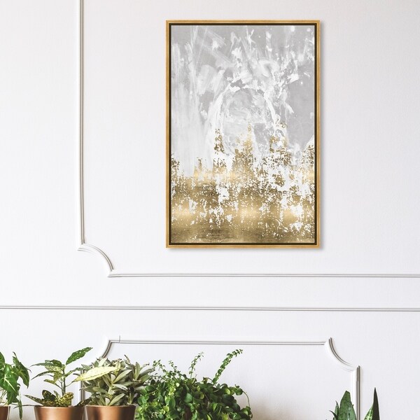 Oliver Gal Abstract Wall Art Framed Canvas Prints 'Our Moment' Paint - Gold, Gray. Opens flyout.