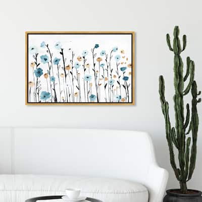 Oliver Gal Floral and Botanical Wall Art Framed Canvas Prints 'Beautiful Growth' Florals - Blue, White