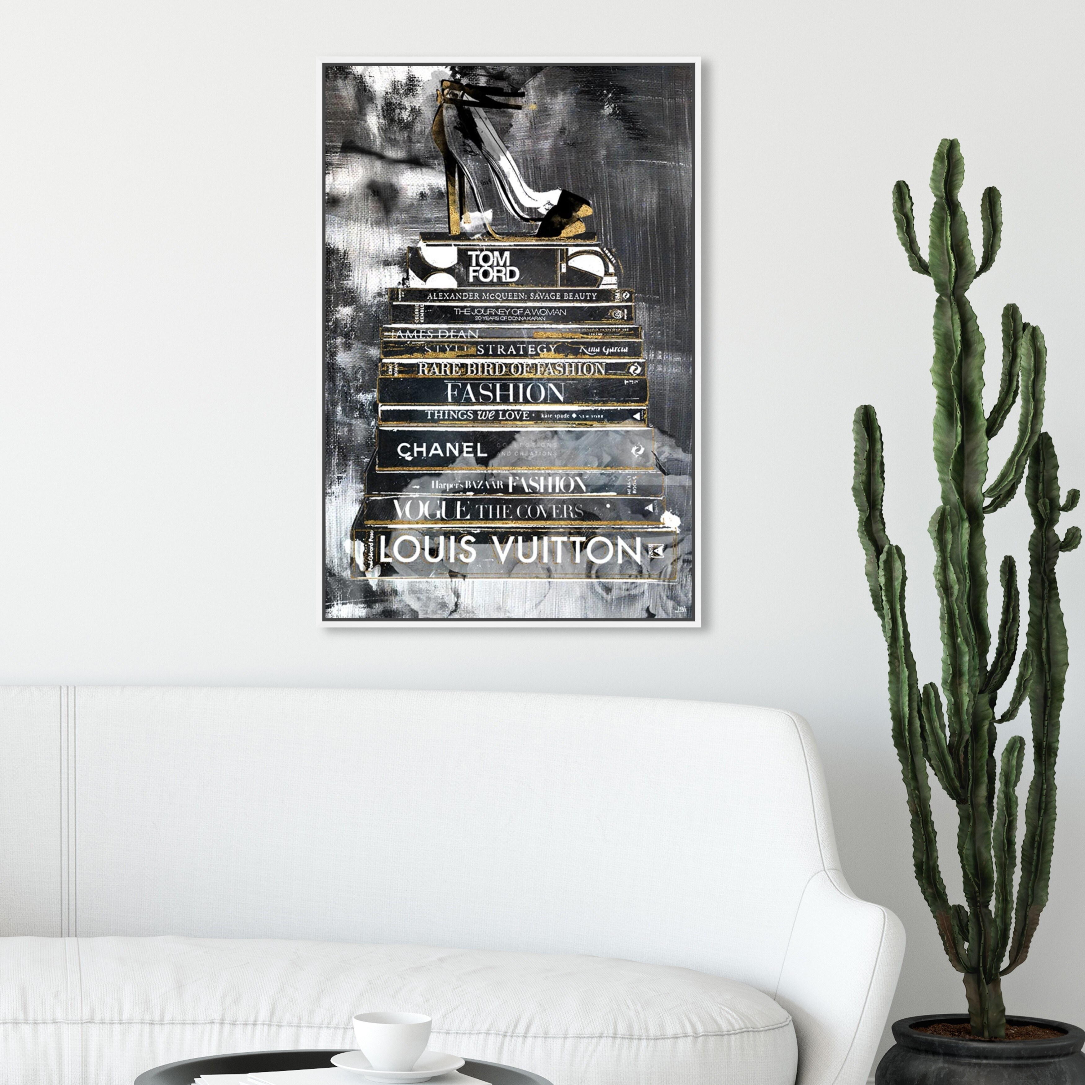 Oliver Gal Fashion and Glam Wall Art Framed Canvas Prints 'Clear Fashion  Thoughts Night' Shoes - Black, Gold - Bed Bath & Beyond - 30896808
