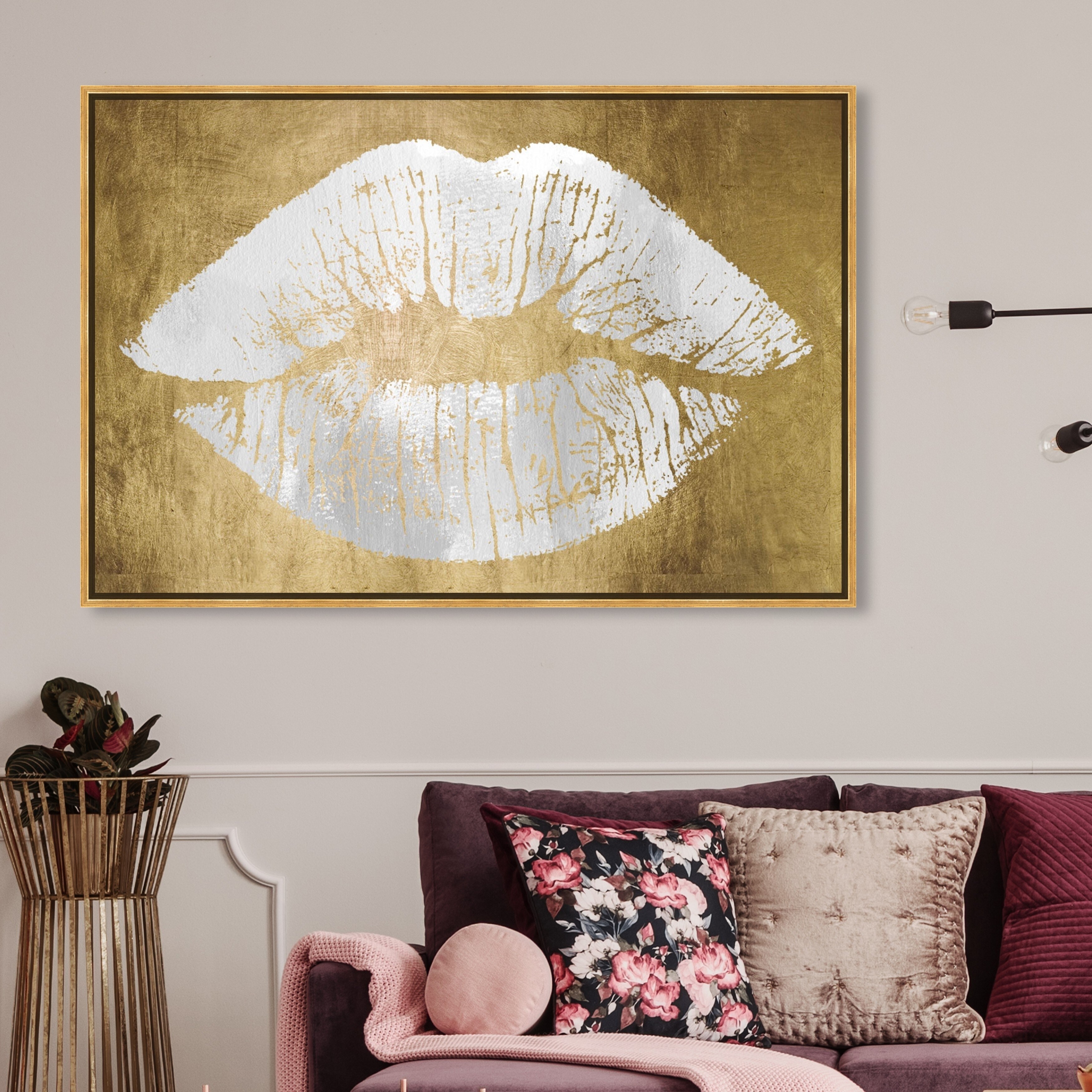  Fashion and Glam Framed Wall Art Canvas Prints 'Solid