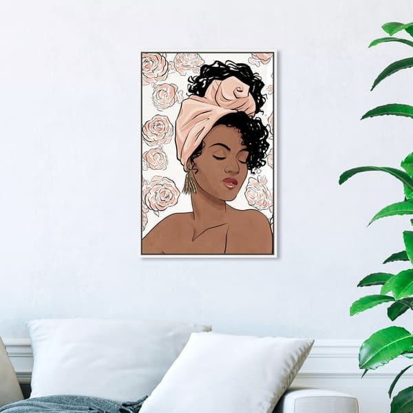 Shop Oliver Gal Fashion And Glam Wall Art Framed Canvas Prints Flower Blush Girl Portraits Pink Brown Overstock 30897156