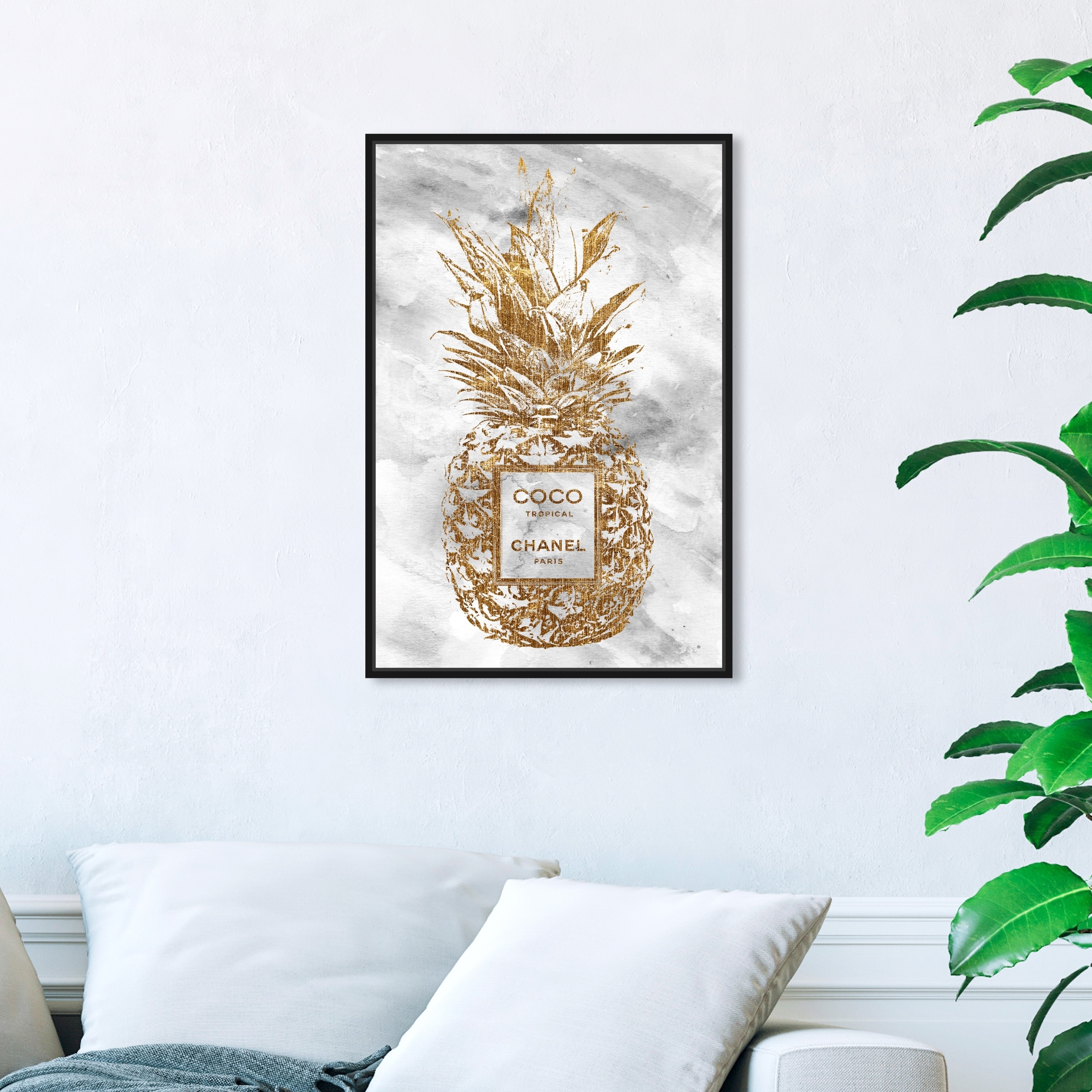 Oliver Gal Fashion and Glam Wall Art Framed Canvas Prints 'Coco Tropical' Fashion  Lifestyle - Gold, White - Bed Bath & Beyond - 30897227