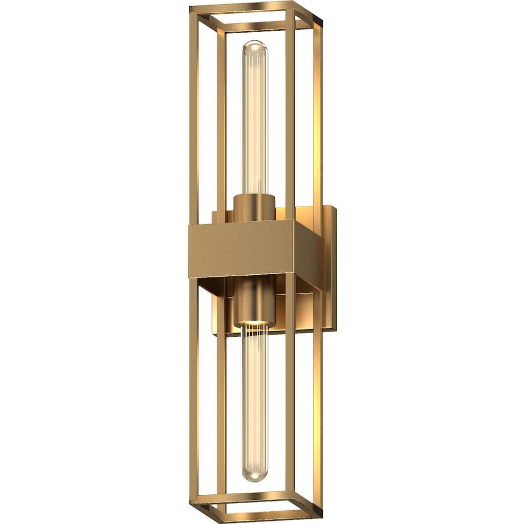 Volume Lighting 2-Light Indoor Antique Gold Industrial Sconce