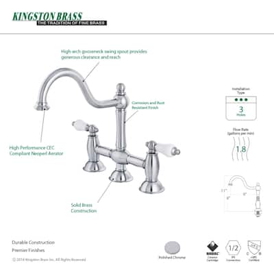 Restoration Bridge Kitchen Faucet in Polished Chrome