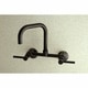 preview thumbnail 2 of 20, Kingston Brass Concord 8-Inch Adjustable Center Wall Mount Kitchen Faucet Matte Black