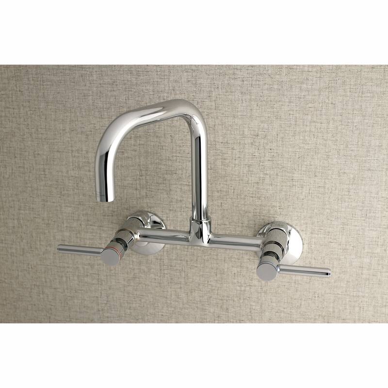 Kingston Brass Concord 8-Inch Adjustable Center Wall Mount Kitchen Faucet
