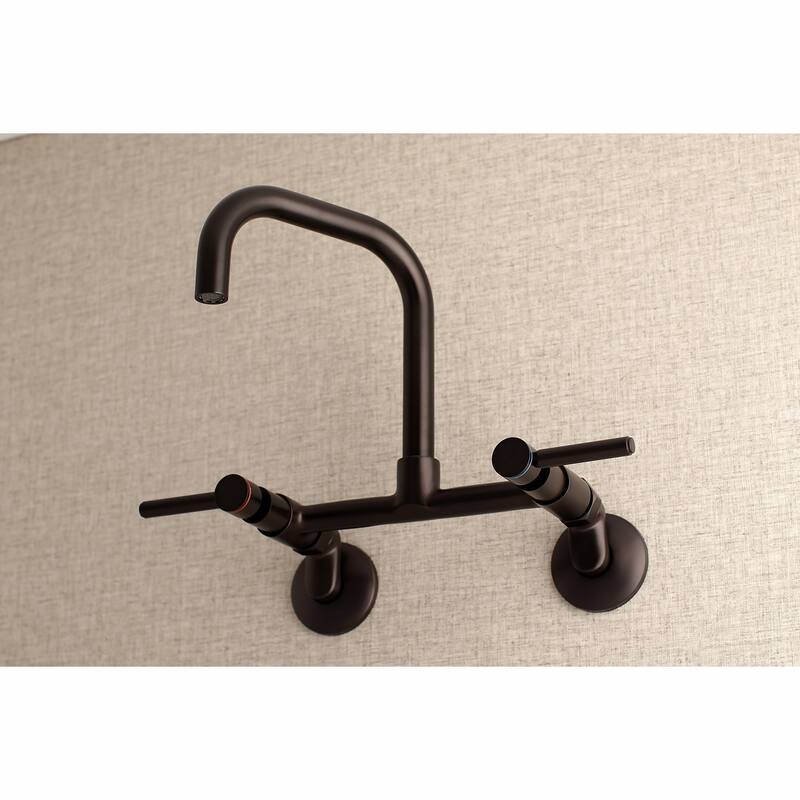 Kingston Brass Concord 8-Inch Adjustable Center Wall Mount Kitchen Faucet