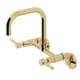 preview thumbnail 15 of 20, Kingston Brass Concord 8-Inch Adjustable Center Wall Mount Kitchen Faucet Polished Brass