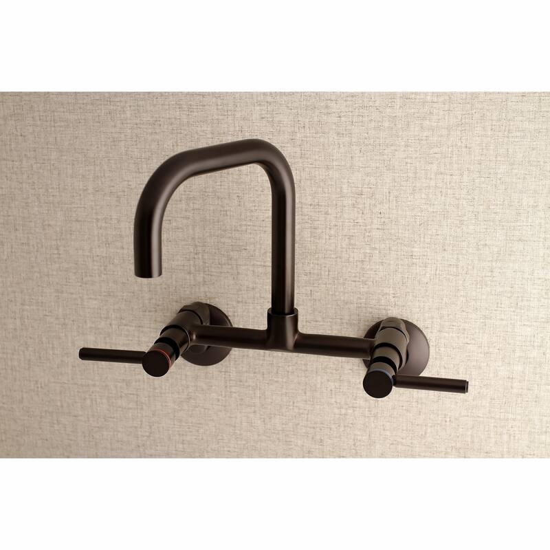 Kingston Brass Concord 8-Inch Adjustable Center Wall Mount Kitchen Faucet - Oil Rubbed Bronze