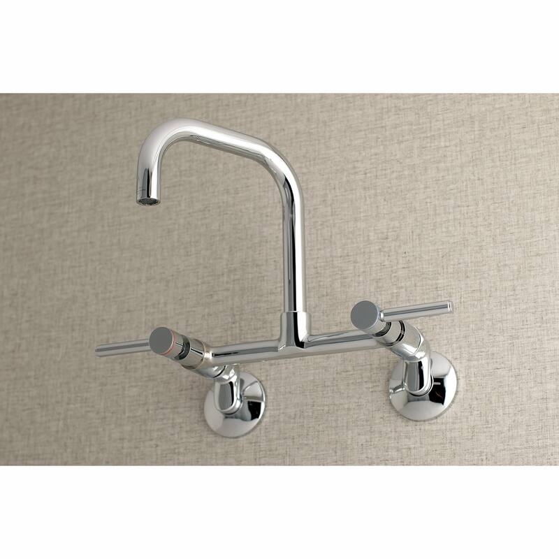 Kingston Brass Concord 8-Inch Adjustable Center Wall Mount Kitchen Faucet - Polished Chrome