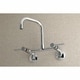 preview thumbnail 1 of 20, Kingston Brass Concord 8-Inch Adjustable Center Wall Mount Kitchen Faucet Polished Chrome